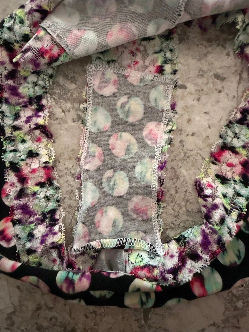 Victoria's Secret PINK Polka Dot Panty Lace Cheekster Large NWOT